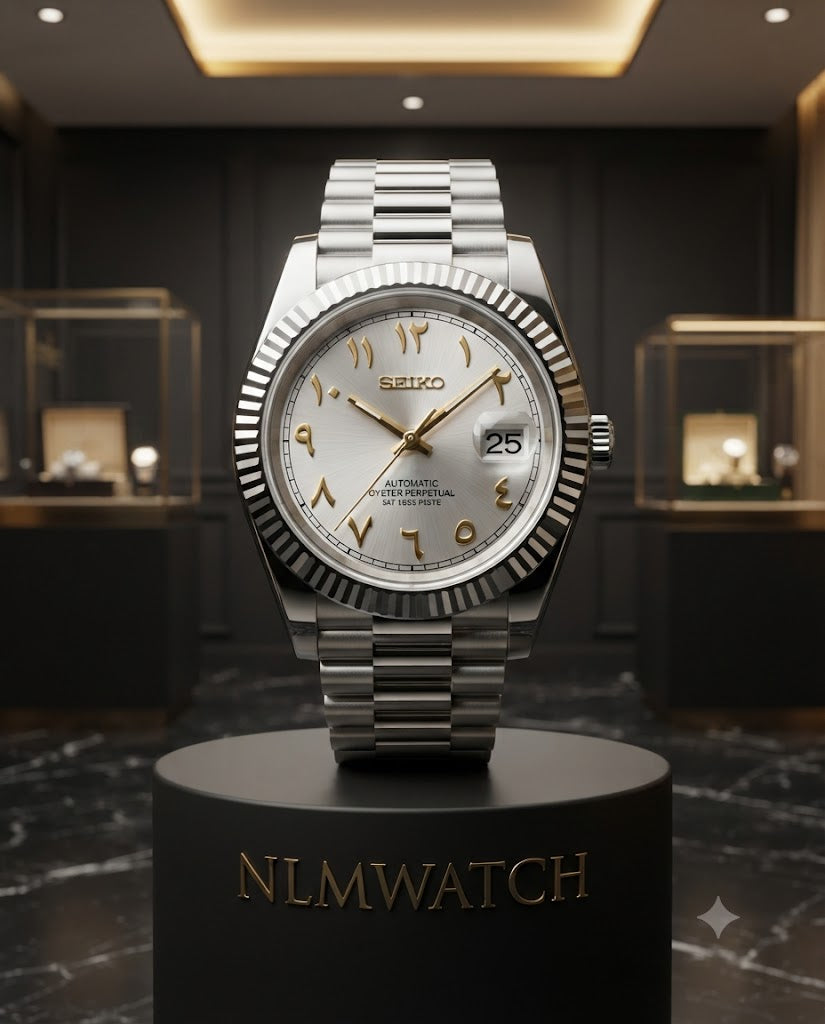 Seiko Mod Arabic Dial Silver Gold(Date)