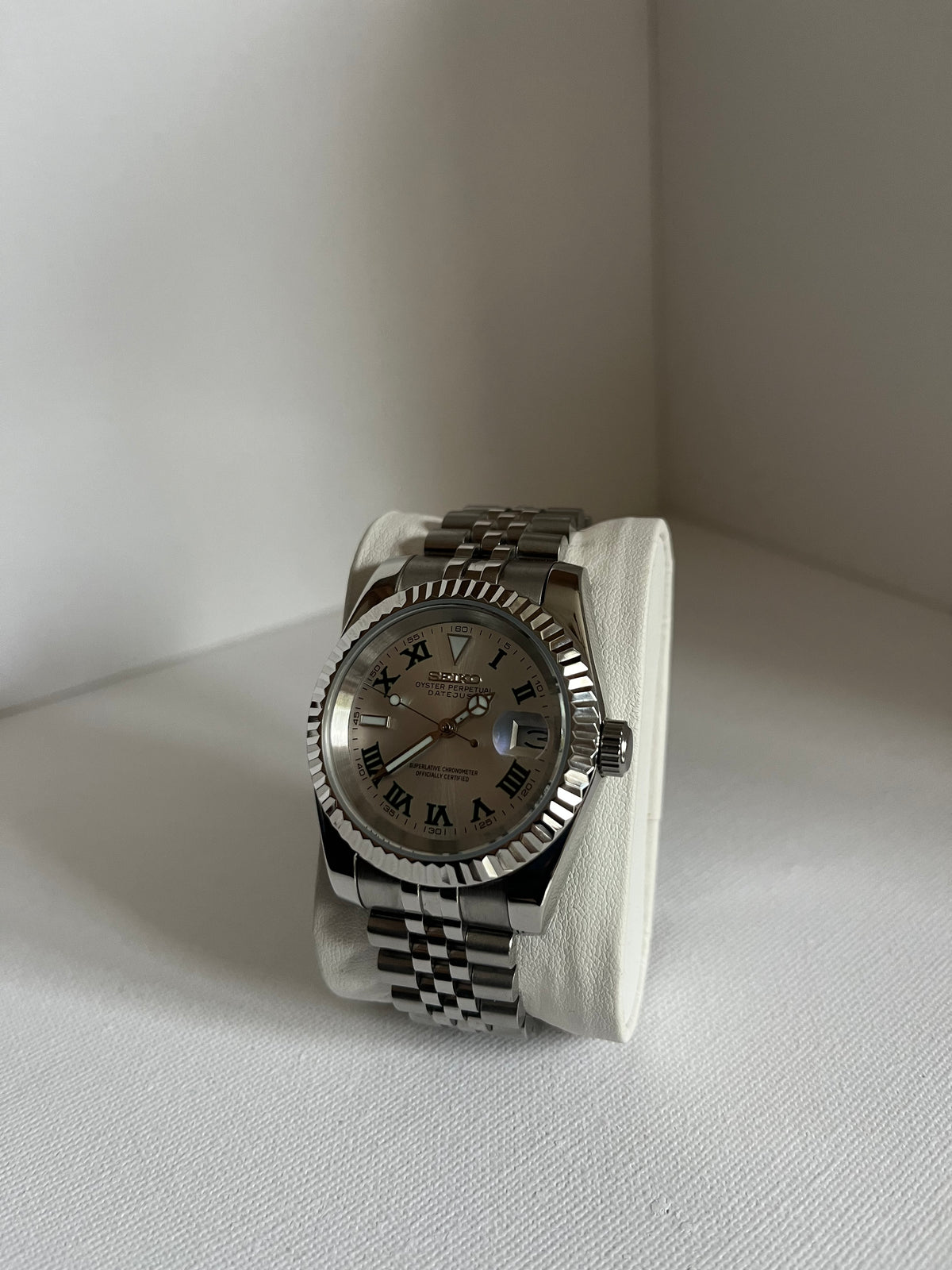 Seiko Mod Datejust Wimbledon Silver Dial
