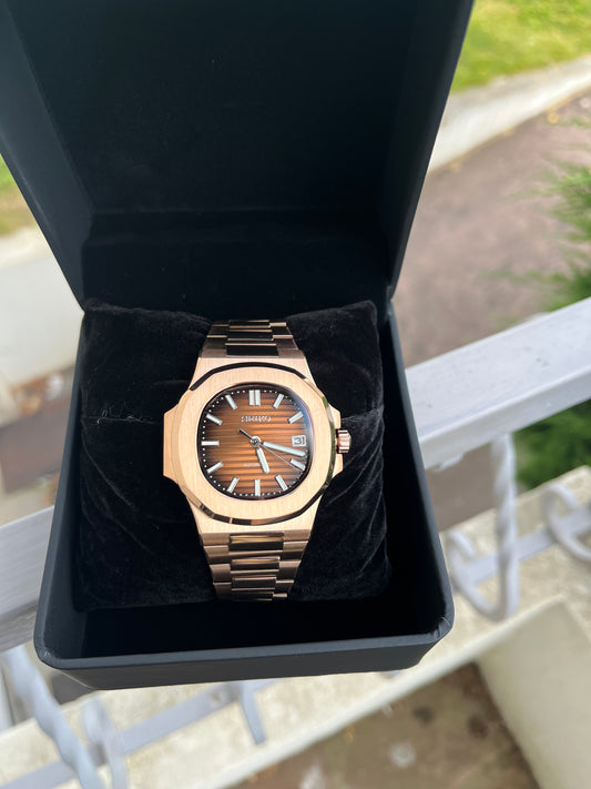 Seiko Mod Nautilus Rose Gold