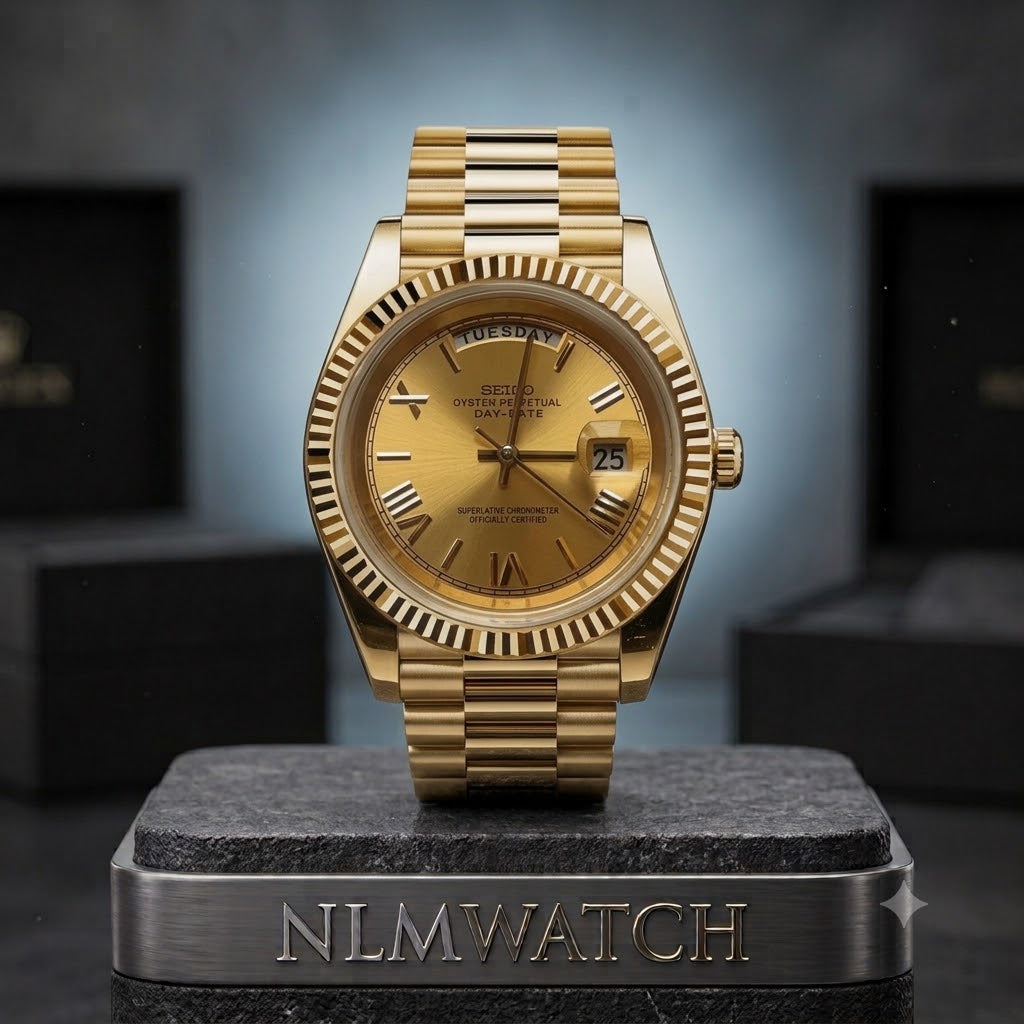 Seiko Mod Day-Date Full Gold