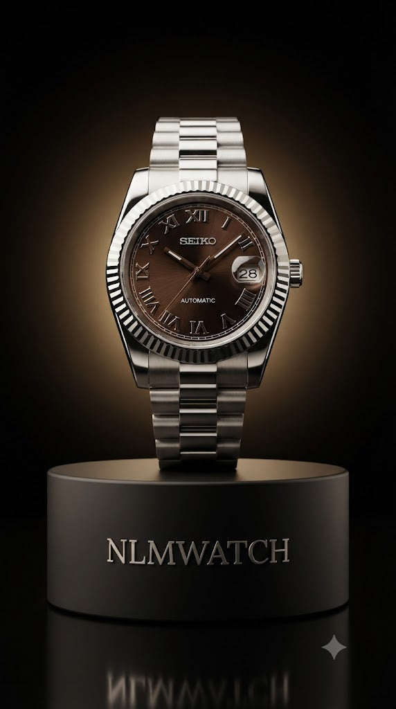 Seiko Mod Datejust Brown Roman Dial