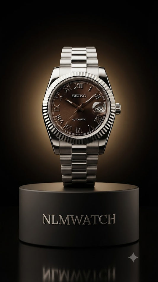 Seiko Mod Datejust Brown Roman Dial