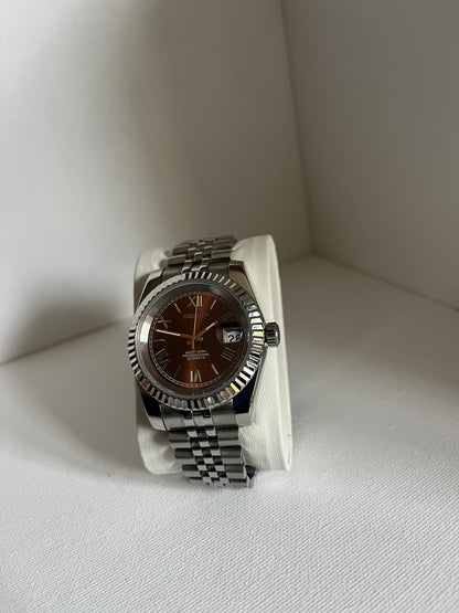Seiko Mod Datejust Brown Roman Dial