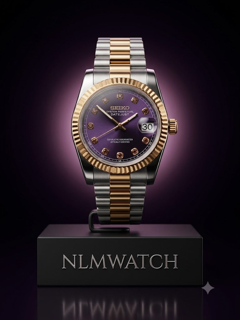 Seiko Mod Datejust Femme Purple Night