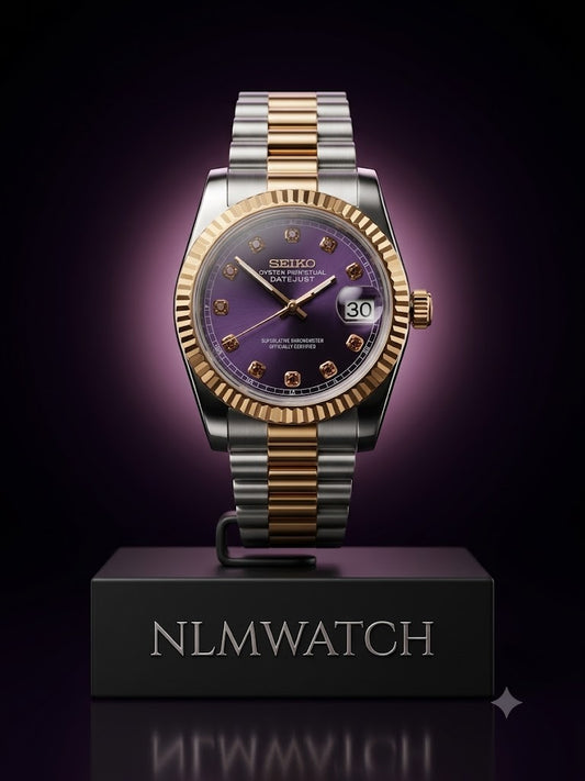 Seiko Mod Datejust Femme Purple Night