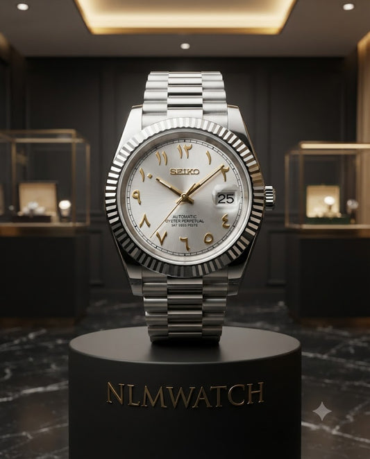 Seiko Mod Arabic Dial Silver Gold(Date)
