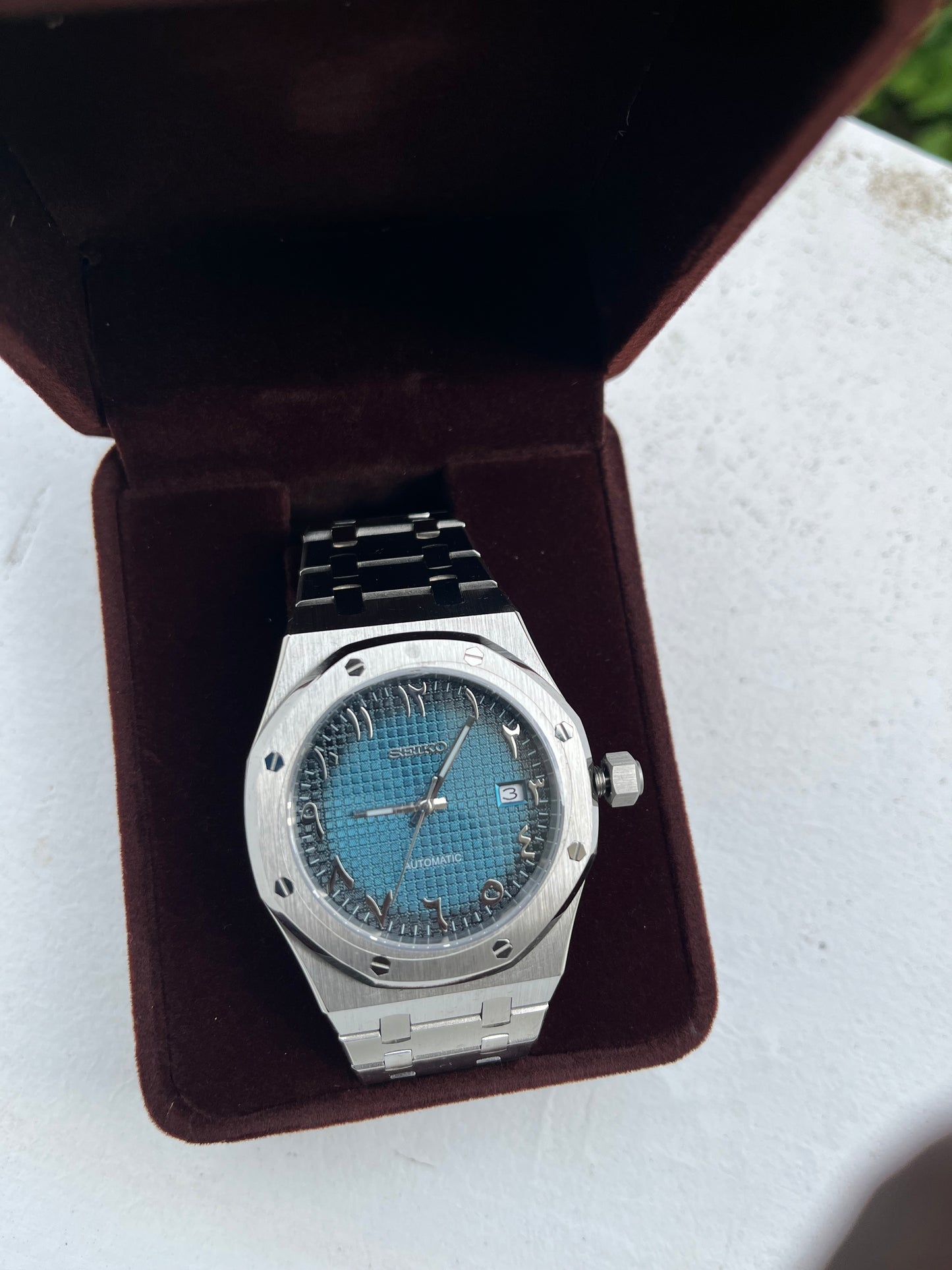 Seiko Mod Royal Oak Arabic Blue