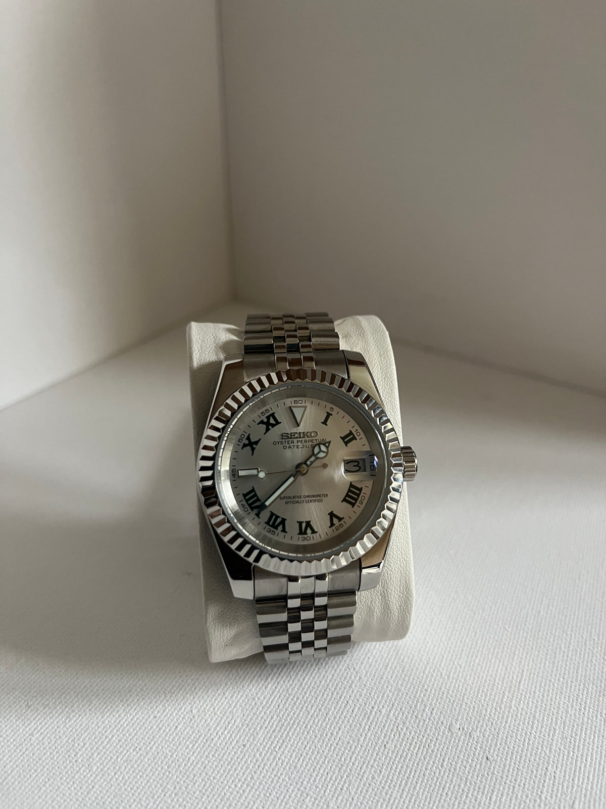 Seiko Mod Datejust Wimbledon Silver Dial