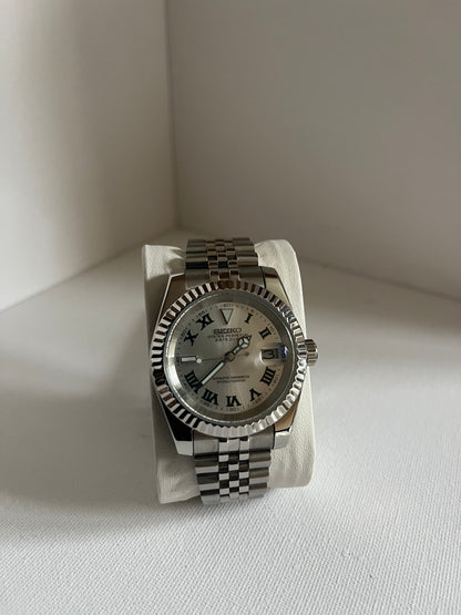 Seiko Mod Datejust Wimbledon Silver Dial