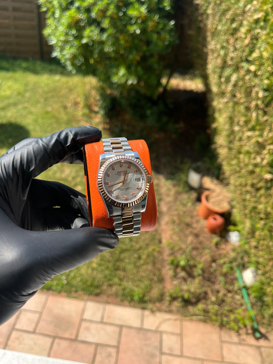 Seiko Mod Datejust Femme Silver Ruby