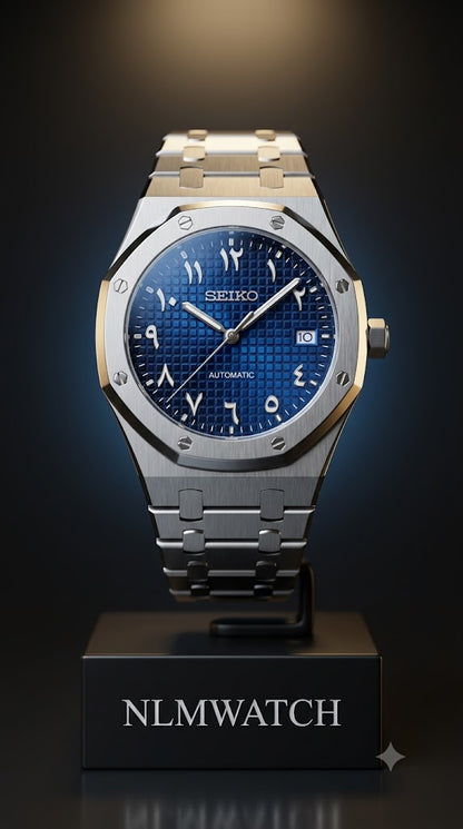 Seiko Mod Royal Oak Arabic Blue