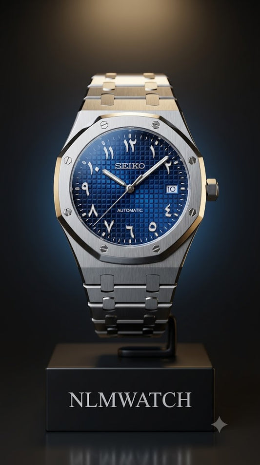 Seiko Mod Royal Oak Arabic Blue