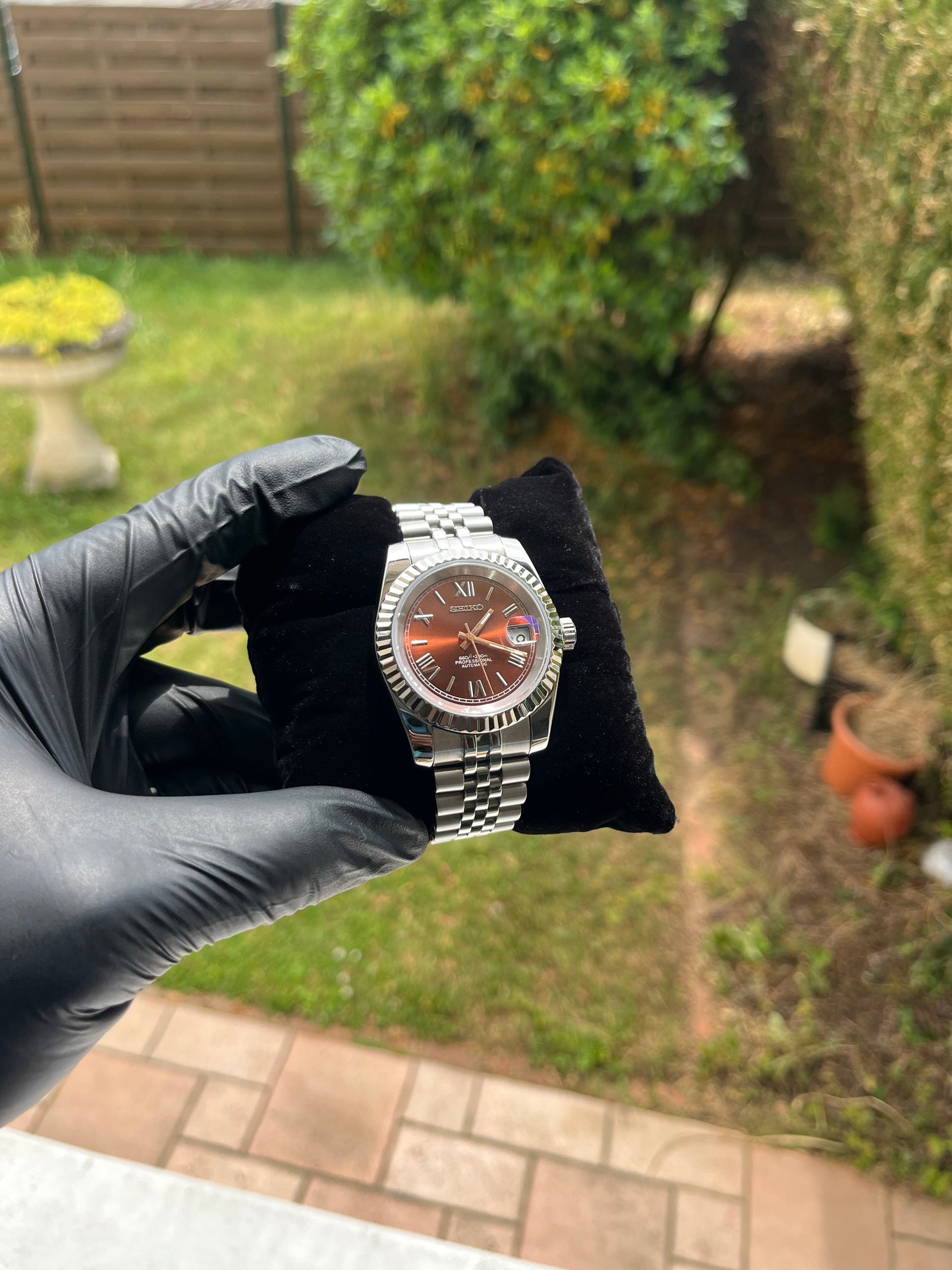 Seiko Mod Datejust Brown Roman Dial