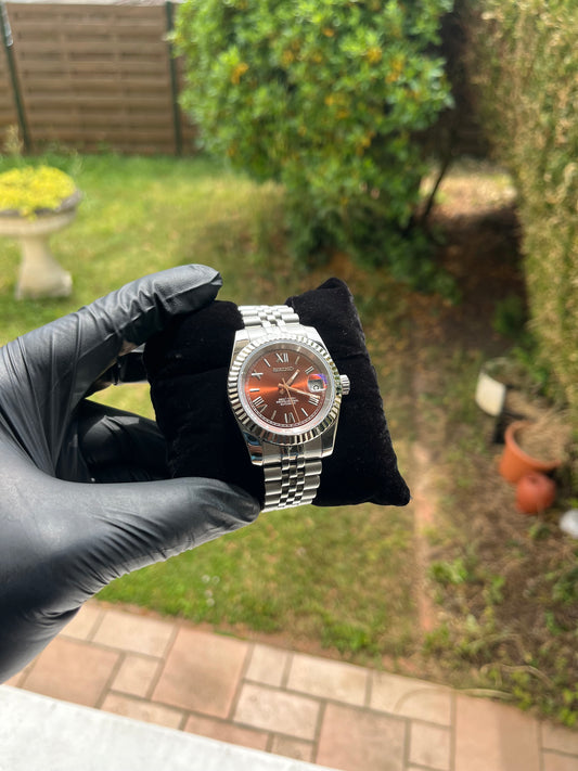 Seiko Mod Datejust Brown Roman Dial