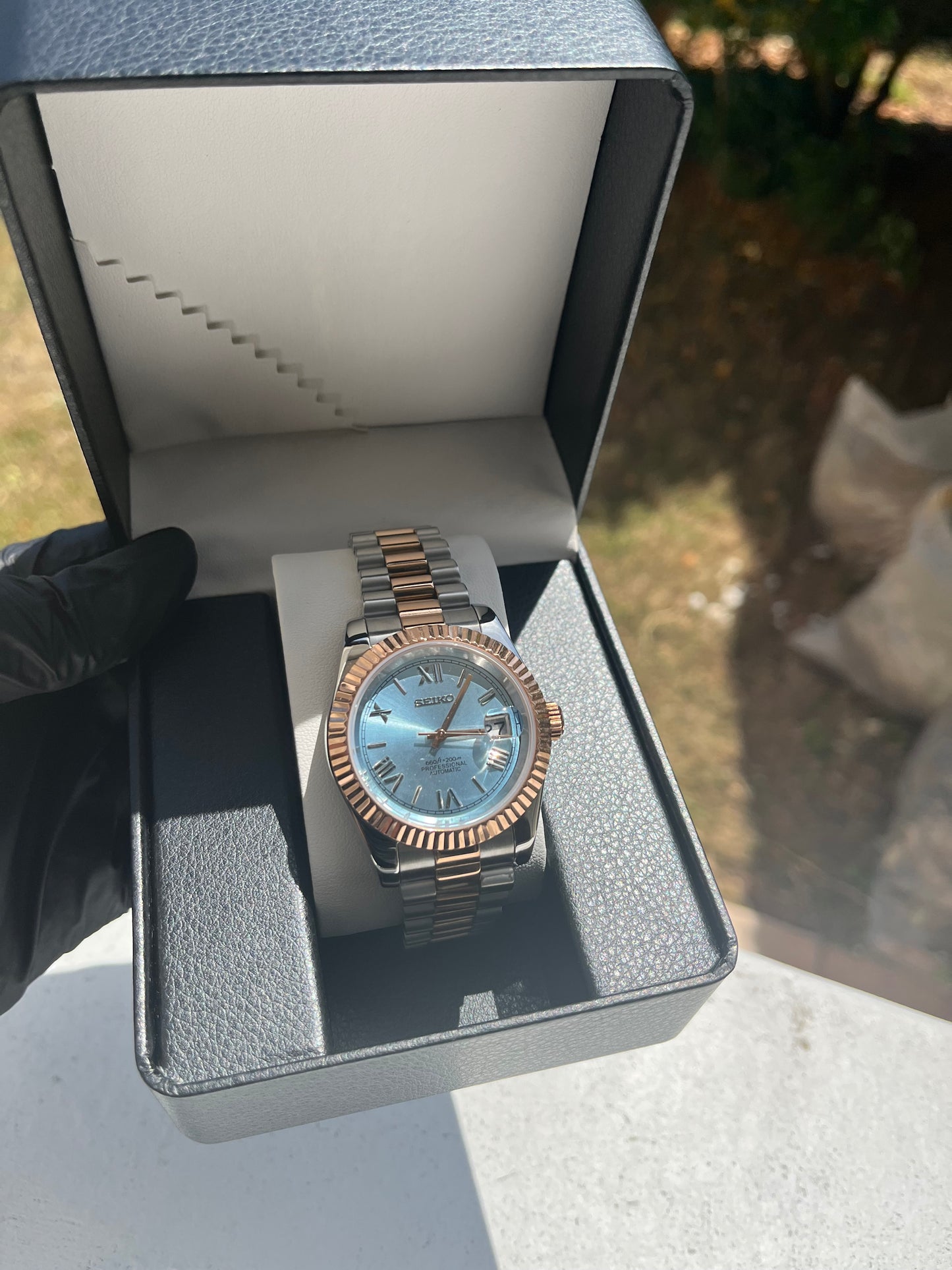 Seiko Mod Datejust Sky Blue Roman