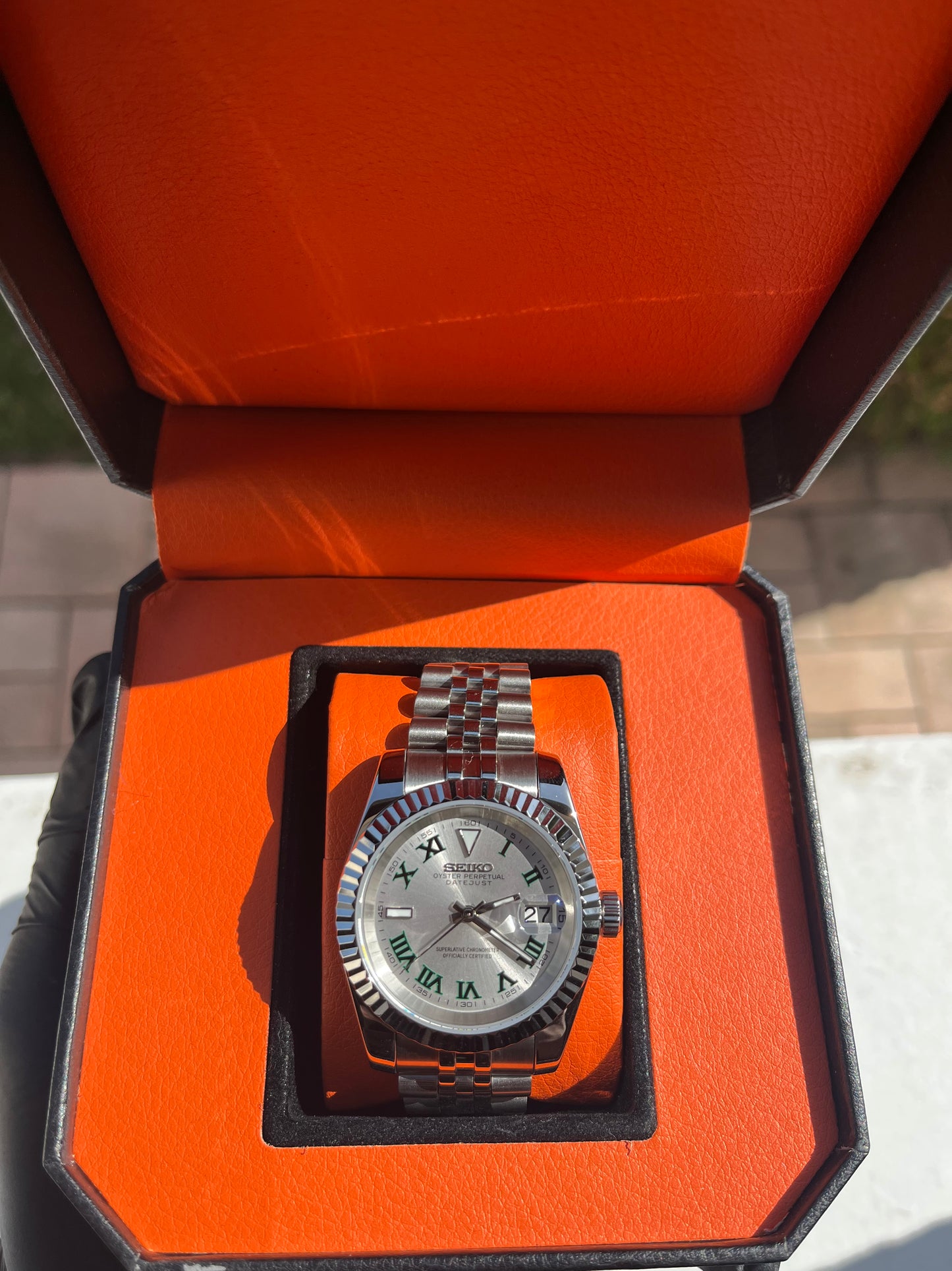 Seiko Mod Datejust Wimbledon Silver Dial