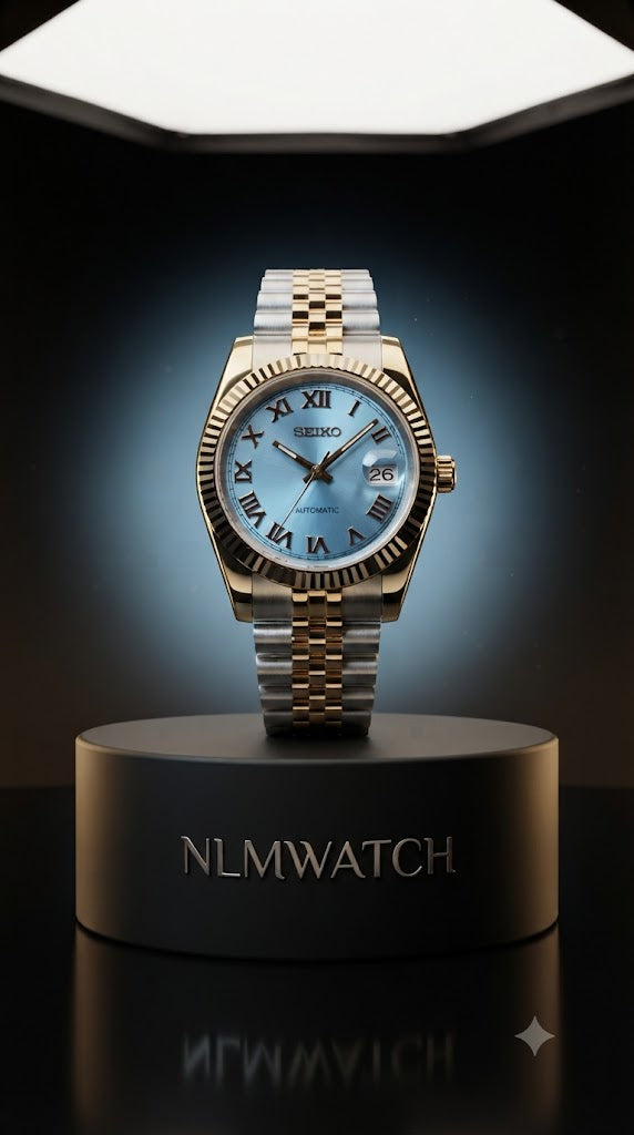 Seiko Mod Datejust Sky Blue Roman