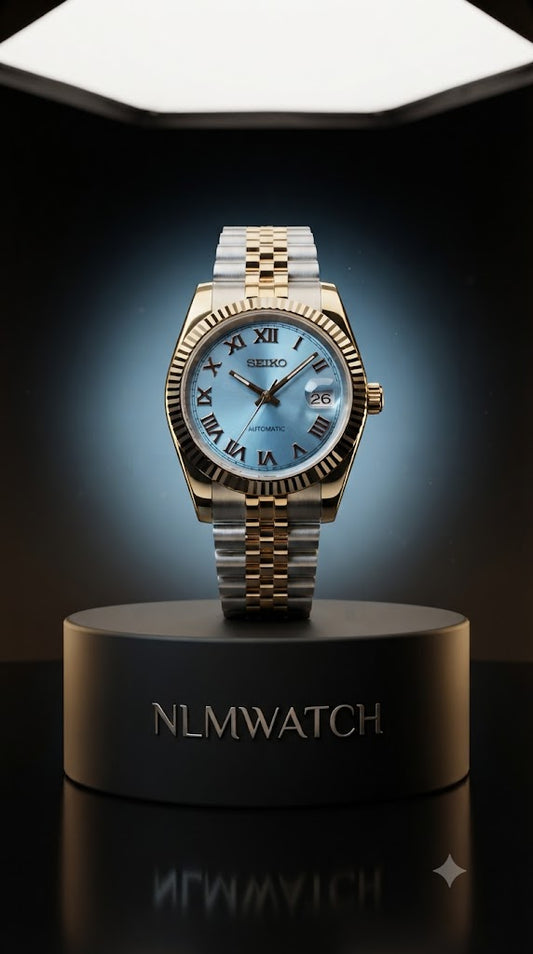 Seiko Mod Datejust Sky Blue Roman