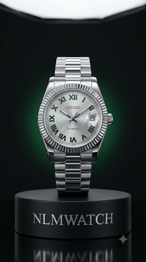 Seiko Mod Datejust Wimbledon Silver Dial