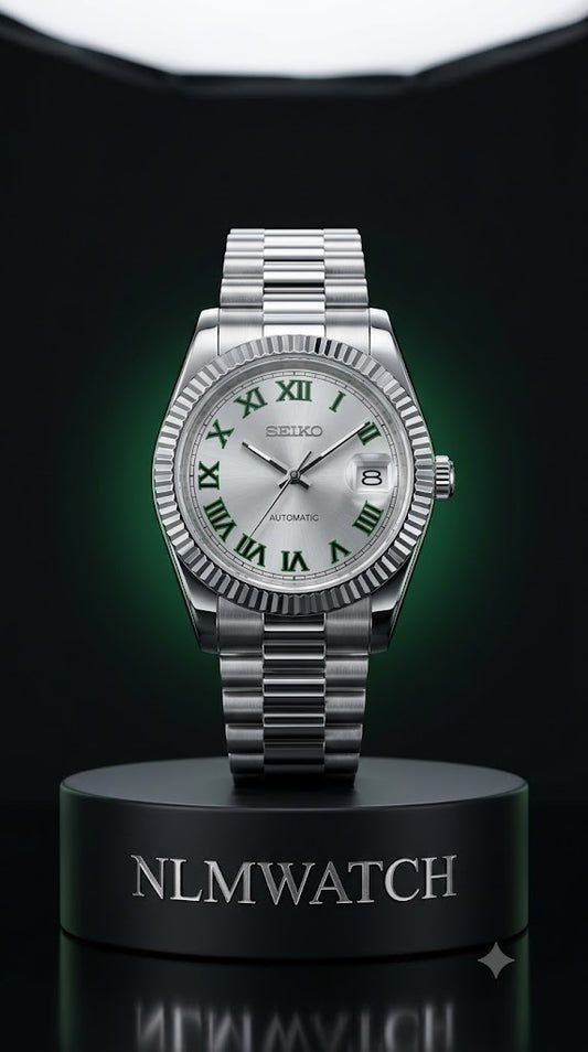 Seiko Mod Datejust Wimbledon Silver Dial