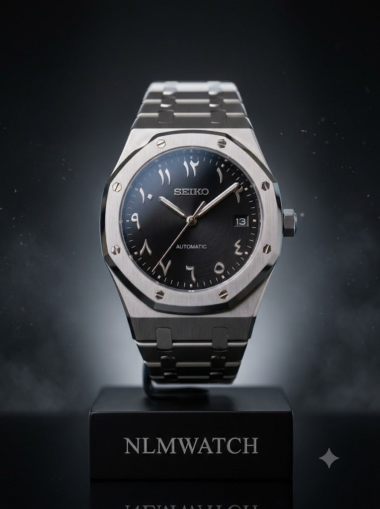 Seiko Mod Royal Oak Arabic Black